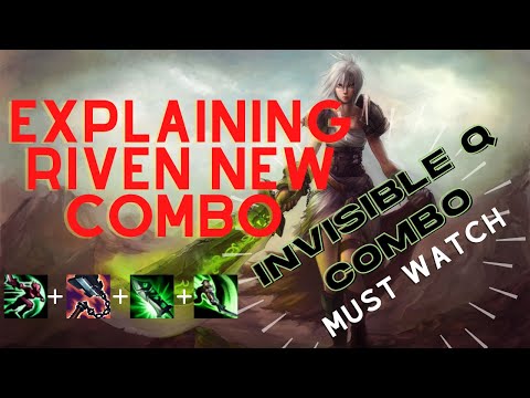 Invisible Q Combo Explained/New Riven Combo S12/Educational Riven Guide - Mechanics, Tips & Combos!❤