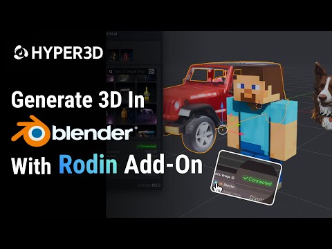 Generate 3D in Blender with AI — Hyper3D Rodin Add-on YouTube thumbnail