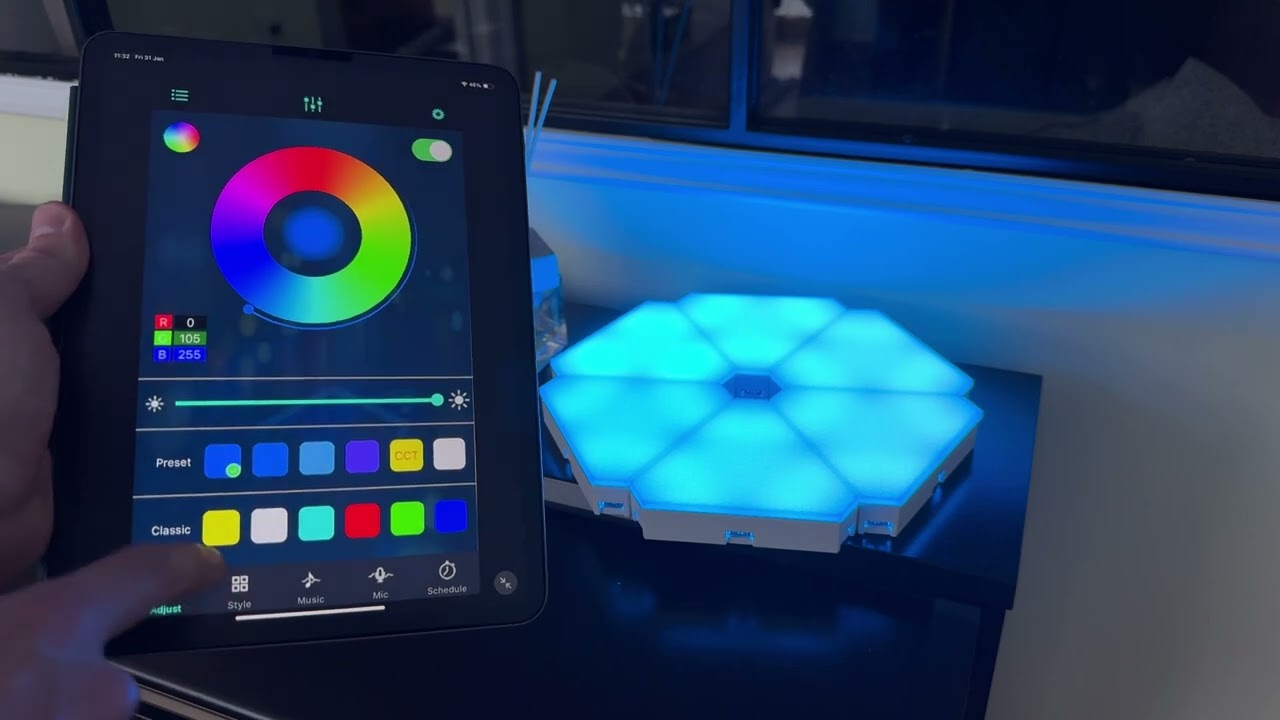 Настенный светильник Smart Triangular Quantum Light SAL-012B Bluetooth USB interface with app 6pcs