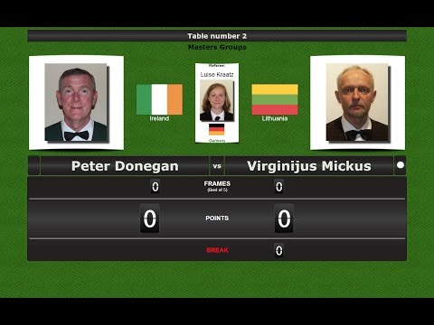 Snooker Masters Groups : Peter Donegan vs Virginijus Mickus
