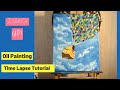 Disney Oil Painting Time Lapse Tutorial Pixar UP House With Balloons Bob Ross Clouds