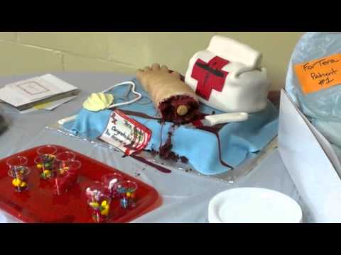 Bleeding graduation cake