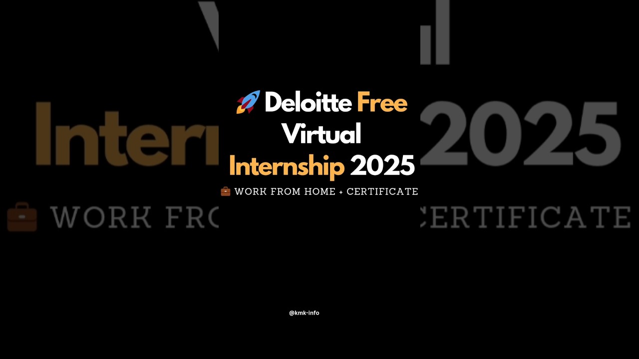 Deloitte Virtual Internship 2025 is Now Live!  Certificate  | 100% Free #onlineinternship #deloitte