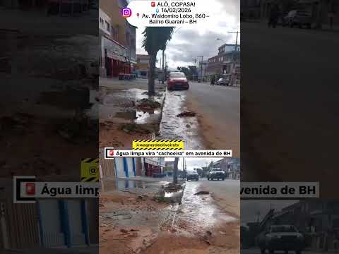 CACHOEIRA NO ASFALTO: ÁGUAJORRA HÁ DIAS NO GUARANI, EM BH - Wagner de Oliveira _ TV