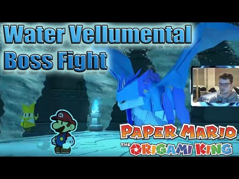 Water Vellumental Boss Fight -  Paper Mario: The Origami King