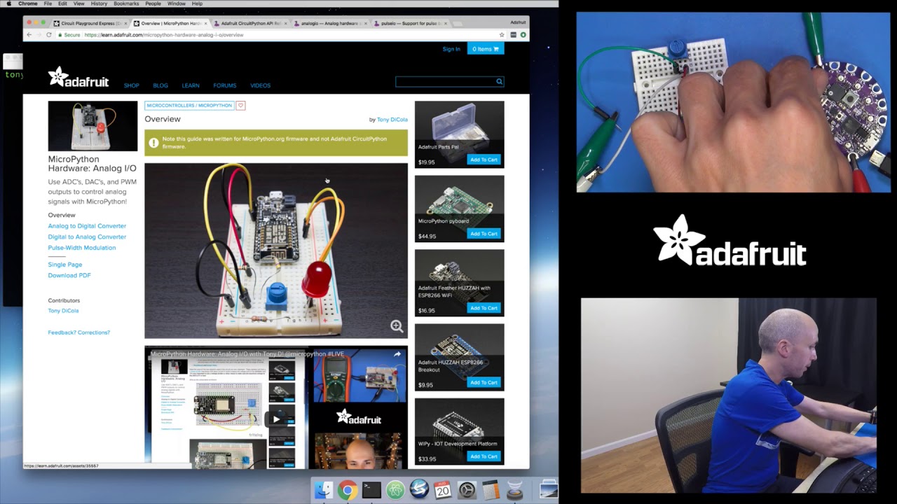CircuitPython: Analog Inputs & Outputs with Tony D!