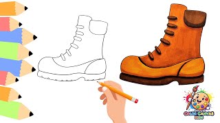 How to draw a Boot and Coloring | Easy Step-by-Step Drawing for Kids