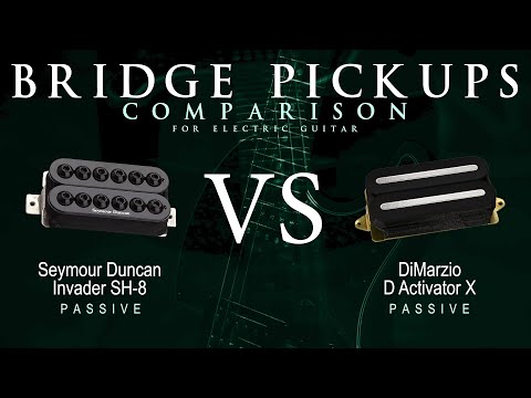 Seymour Duncan INVADER SH-8 vs DiMarzio D ACTIVATOR X - Passive Bridge Guitar Pickup Comparison Demo