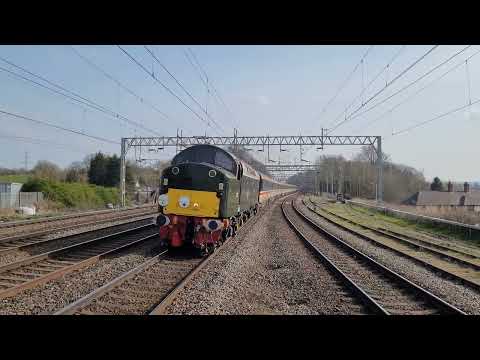 British Rail Class 40, 40013 Andania passing Rugeley Trent Valley