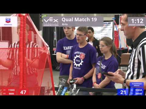 VEX Worlds 2016 - VRC High School - Arts - Qual 19 (1104X 8800) 211 vs 174 (9343A 5454F)