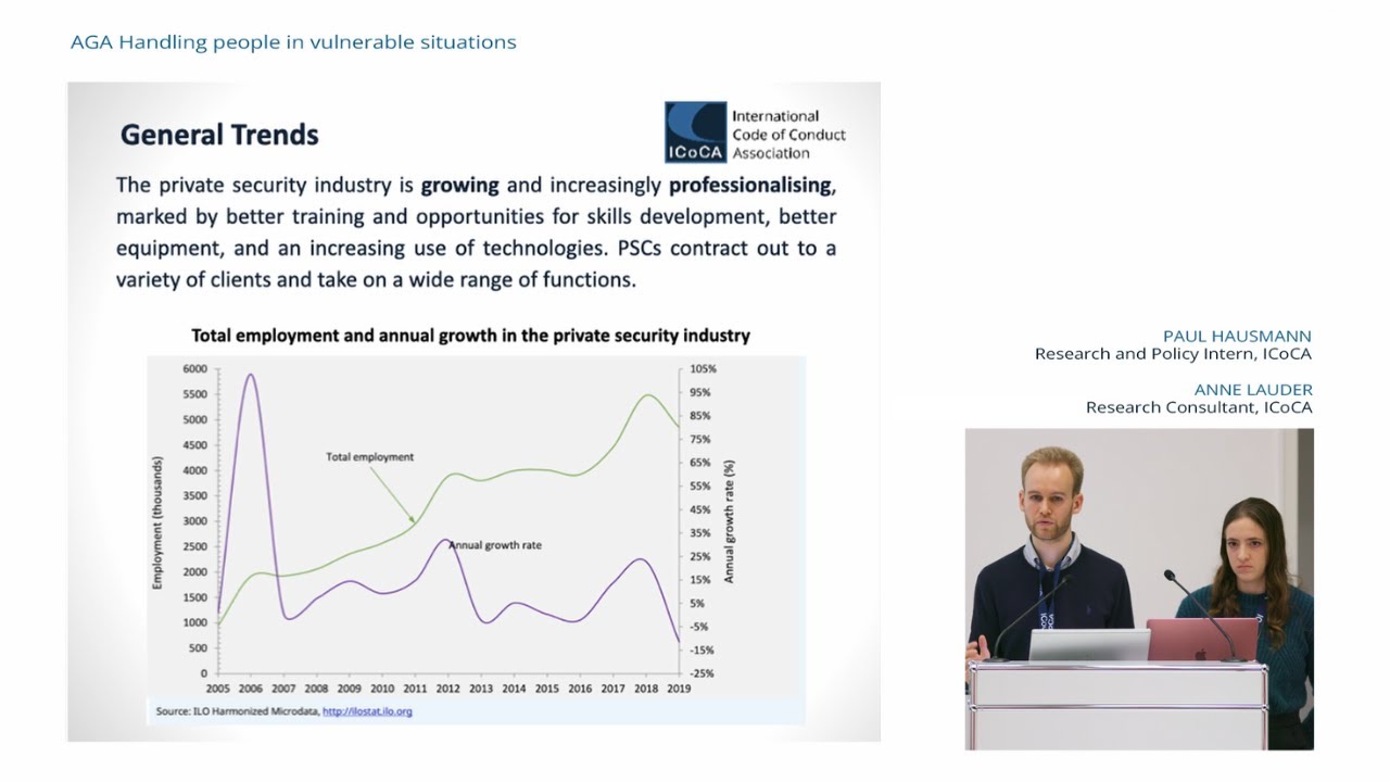 ICoCA AGA 2022 - Improving Working Conditions in Private Security - Anne Lauder & Paul Hausmann
