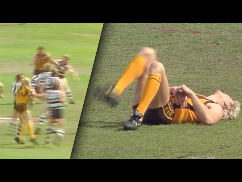 Rex Hunt calls HUGE HIT on Dermott Brereton 1989 Grand Final