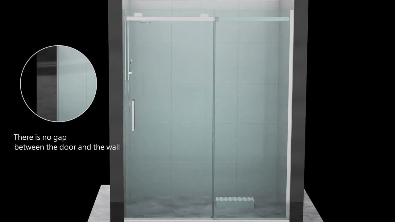 CAGLS2-Frameless Shower Door with SGCC-Certified Tempered Shower Glass