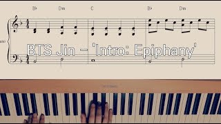 BTS Jin - 'Intro: Epiphany' Easy Piano Sheet Music 방탄소년단 진 에피파니 인트로 쉬운 피아노  악보 Acordes - Chordify