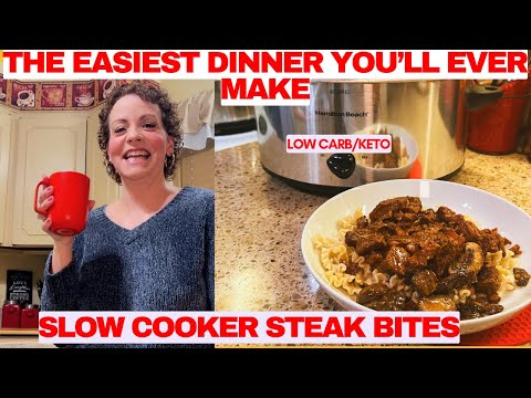 The Easiest Dinner You'll Ever Make - Low Carb Slow Cooker Steak Bites | Keto | Carnivore
