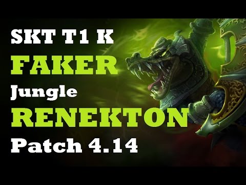 SKT T1 K Faker full troll Renekton jungle vs NJWS Watch Kha'Zix | KR SoloQ Patch 4.14 | 1080p