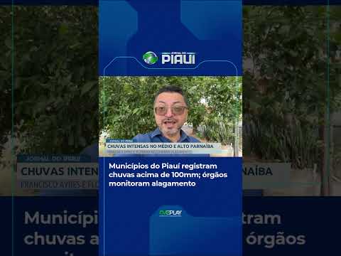 Fortes chuvas registradas provocaram alagamentos em Francisco Ayres e Floriano, no Piauí.