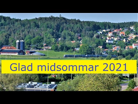 Summer Solstice/Midsommar late-night trainspotting in Partille, Sweden - 4k60