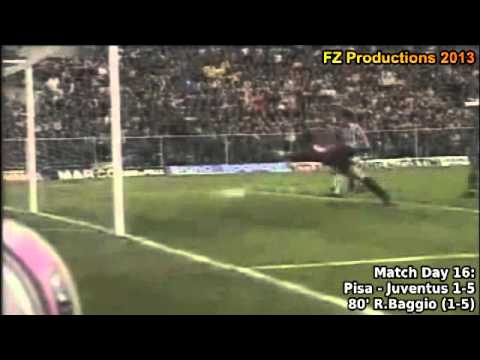 Serie A 1990-1991, day 16 Pisa - Juventus 1-5 (R.Baggio 2nd goal) 