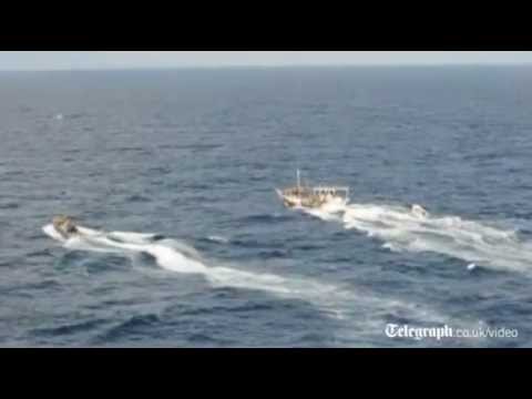 Royal Navy capture Somali pirate boat in the Indian Ocean