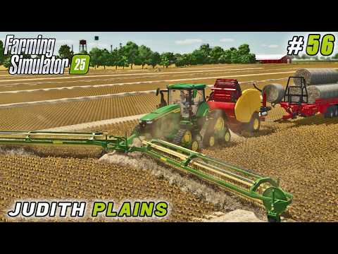 New Soy Production, Straw Baling, First Pass on a $1.4M Field | FS25 | Judith Plains | Timelapse #56