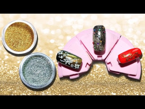 Mirror powder nails| Gold metallic nails| Silver metallic nails| HAUL Aliexpress