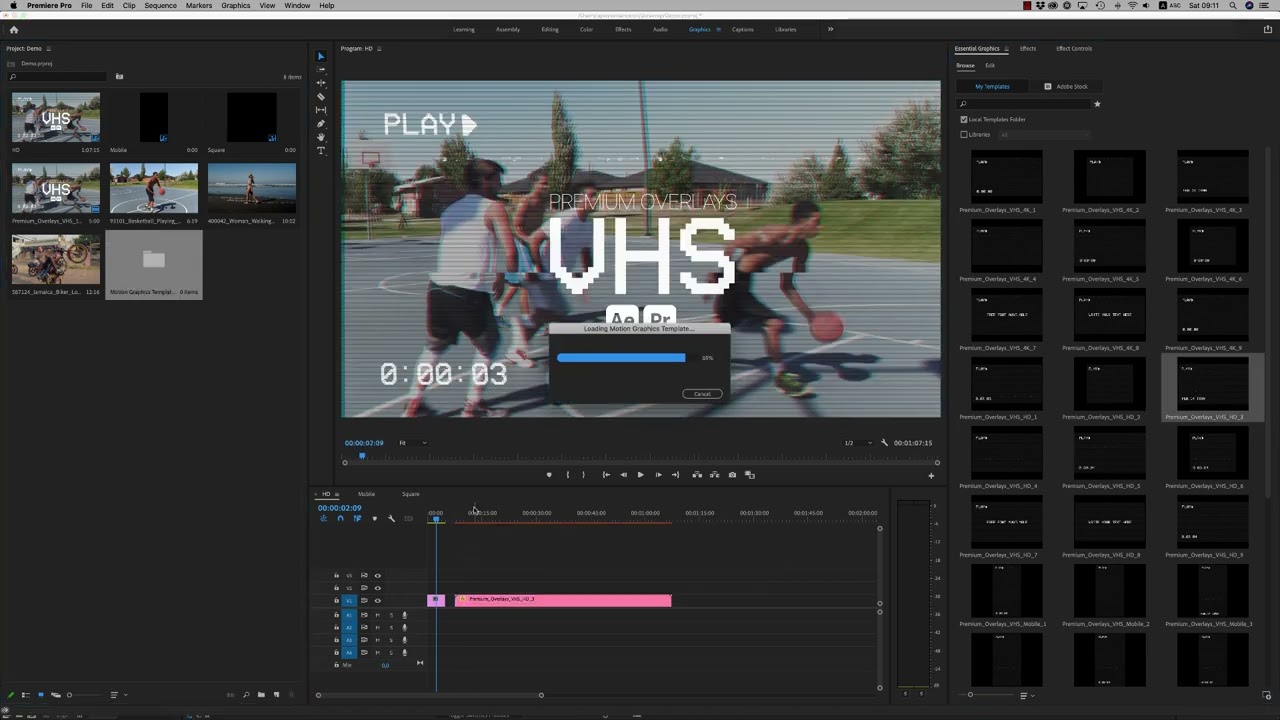 Premium Overlays VHS (After Effects Template - Premiere Pro Mogrts)