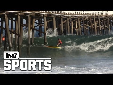 Laird Hamilton -- SHOOTS THE PIER ... Insane Surf Video | TMZ Sports