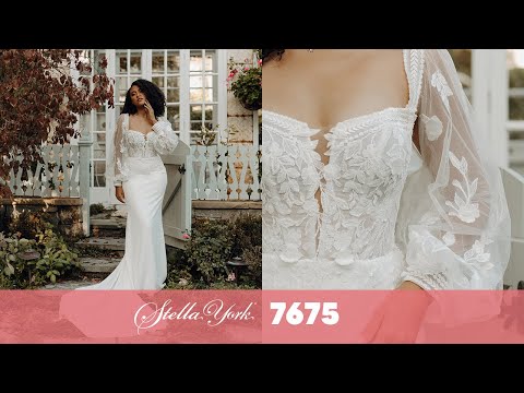 Glamorous Long Sleeve Sheath Wedding Dress | Stella...