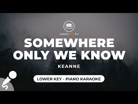 Somewhere Only We Know - Keanne (Lower Key - Piano Karaoke)