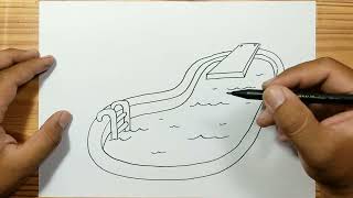 EASY DRAWING SWIMMING POOL FOR KIDS