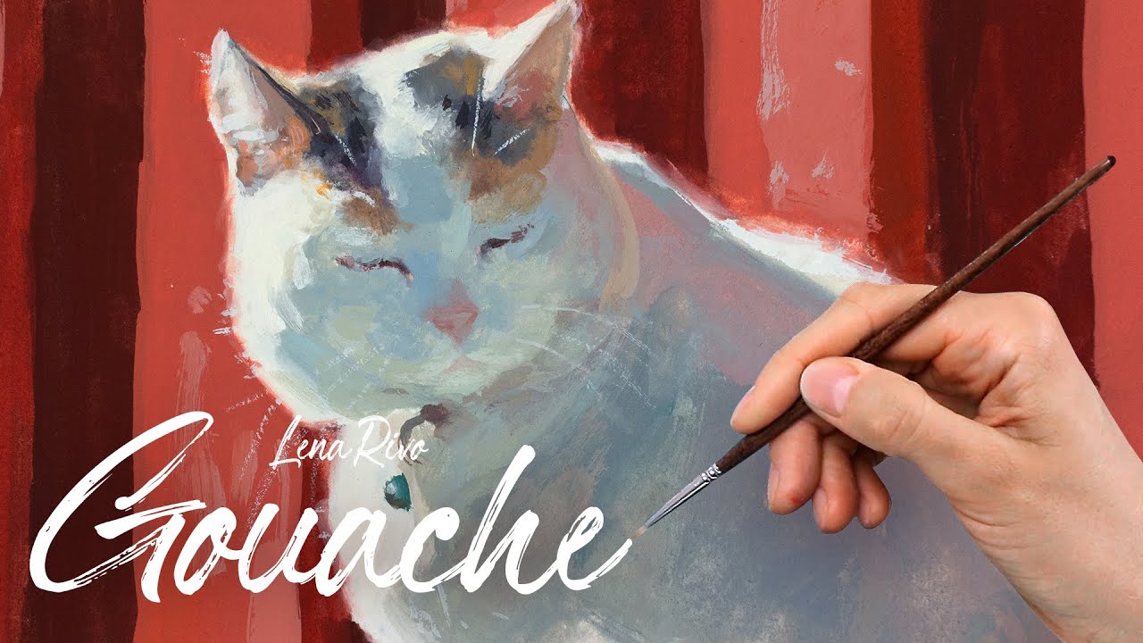 Sketchbook Gouache Painting - Sleepy Cat