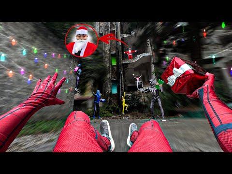 6 Bros Spider-Man Meet SANTA CLAUS Serbian Dancing in Abandoned House (Merry Christmas POV)