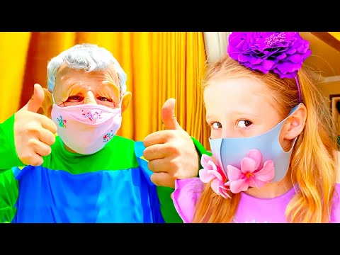 나스티아 는 친구들을 위해 아름다운 마스크들을 재봉해요! 마스크 착용의 중요성