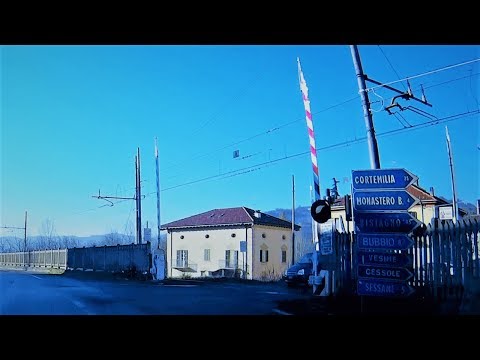Dalla Zona industriale Cartesio al passaggio a livello di Bistagno (AL) # railroad crossing