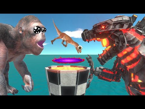 Who Can Rescue Goro from Mechagodzilla and Reach Evolution Portal - Animal Revolt Battle Simulator