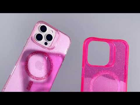 Чехол на iPhone 12 Pro Max черный с блёстками блестящий прозрачный с МагСейф MagSafe Айфон 12 Про Макс - фото 1 - id-p2276085809