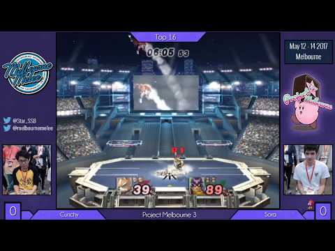 Project Melbourne 3 - Sora (DK, Fox) vs  Cunchy (C. Falcon) Project M Winners R2