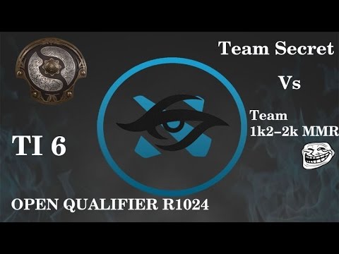 Team Secret TI 6 OPEN QUALIFIER EU ROUND OF 1024 , RTZ kill by Team 1k2 - 2k mmr lol