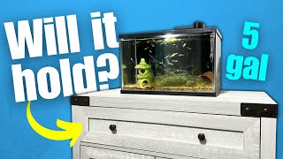 Ditch the Traditional Fish Tank Stand! (Walker Edison 30" Cabinet + 5 Gal)