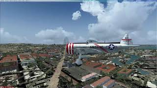 FSX - LEST to LECO - Republic P-47 Thunderbolt