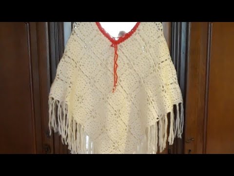 Cum croșetăm poncho pt damă din rosoane.Poncho ganchillo.Crochet poncho.Gehakelter poncho.