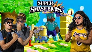 SUPER SMASH BROS SWITCH MOD! MINECRAFT STEVE IN SMASH BROS SWITCH GAMEPLAY vs MINIONS