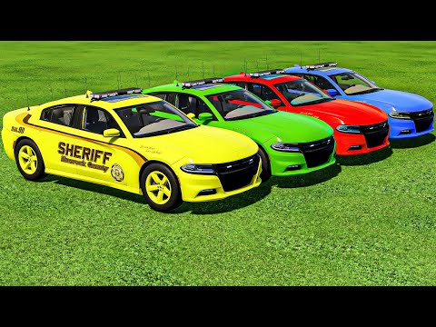 TRANSPORTING & LOADING POLICE CARS WITH SCANIA TRUCKS - Farming Simulator 22