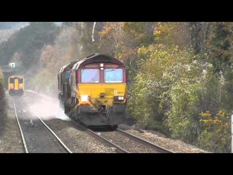 (HD) 66144 TnT 66161 Pass Heath High Level working 3S61 Margam - Margam RHTT 26/11/13