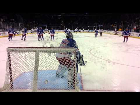 Rangers pre-game warm up.  Dec 10th, 2013 vs Nashville Predators