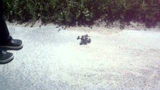 self buildt micro-sandrail testing. 2s LiPo, 14000kv-motor turbo ace and sandpaddles