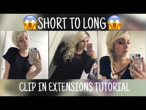 CLIP IN HAIR EXTENSIONS ON SHORT HAIR! (TUTORIAL)