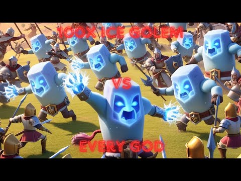 100x Ice Golem Clash Royale vs Every God - Totally Accurate Battle Simulator TABS