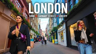 London Walking Tour 4K – Carnaby St | Soho | Liberty